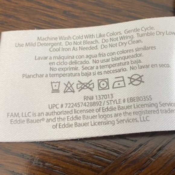 SALE: EDDIE BAUER, Black, Short Sleeve Tee Shirt, Round Neck, 3X - Picture 5 of 5